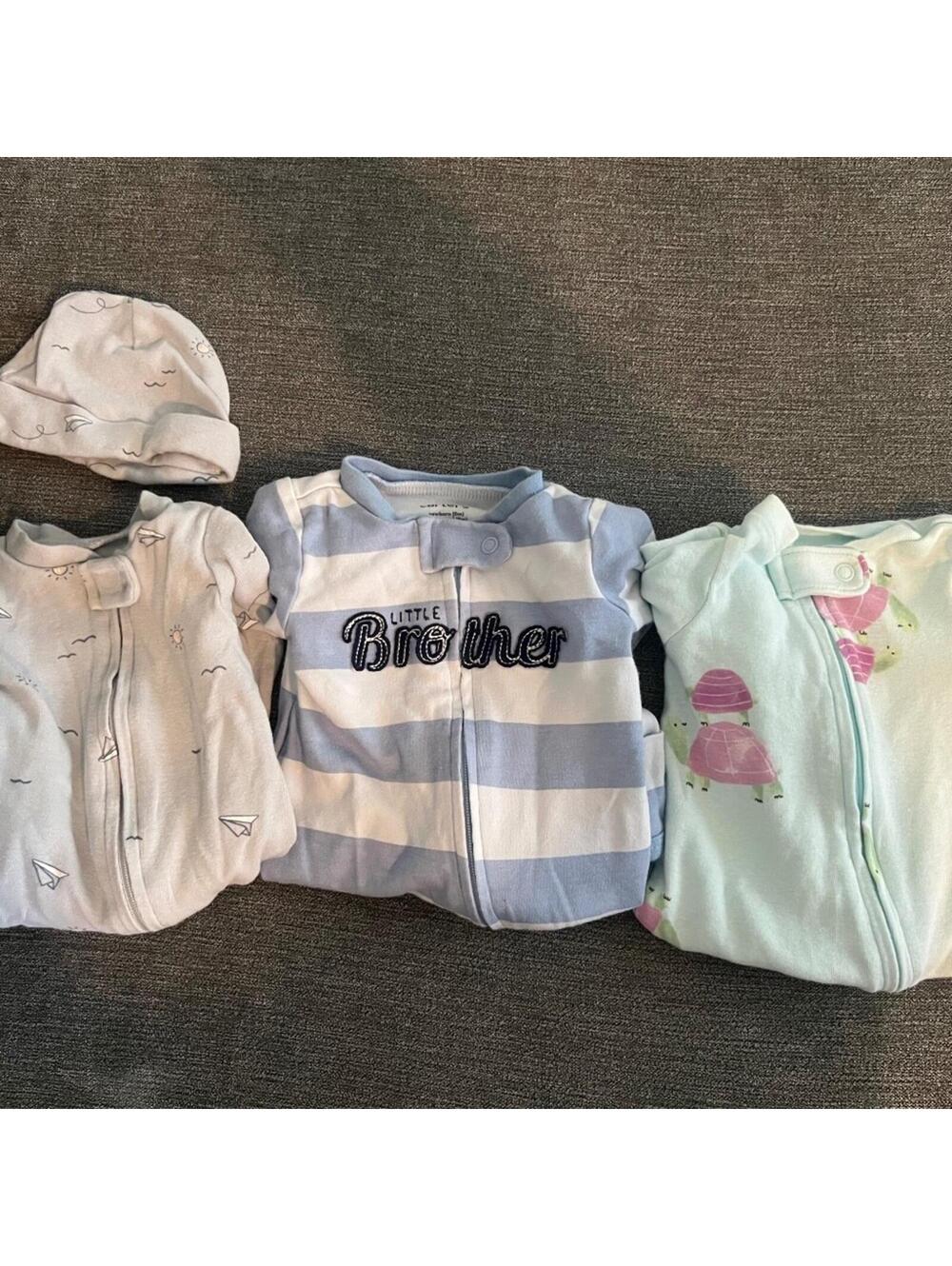 Bundle of 3 Carter's baby boy newborn sleepers